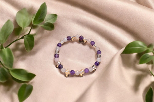 Gouden driehoek kogelarmband 6 mm