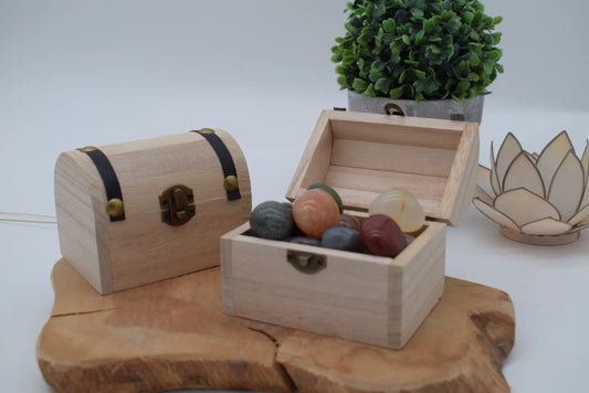 Schatkistje met trommelstenen mix (a kwaliteit)