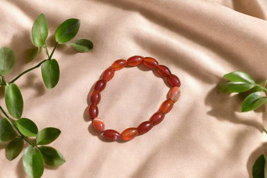 Carneool armband ovaal