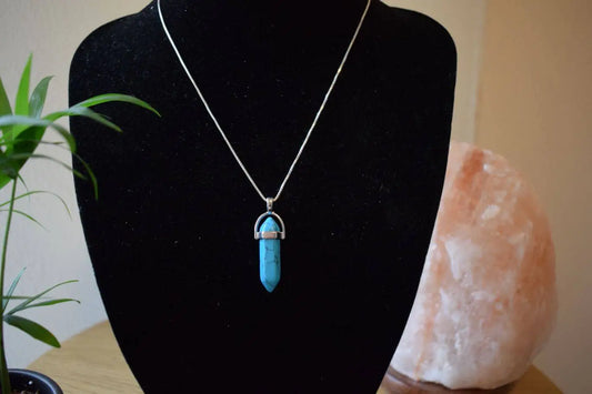 Howliet blauw (gekleurd) hanger dubbeleinder