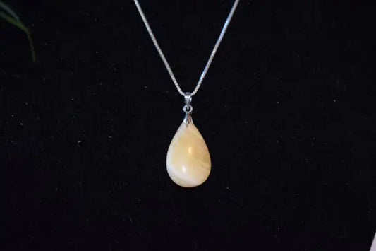 Calciet geel druppel hanger