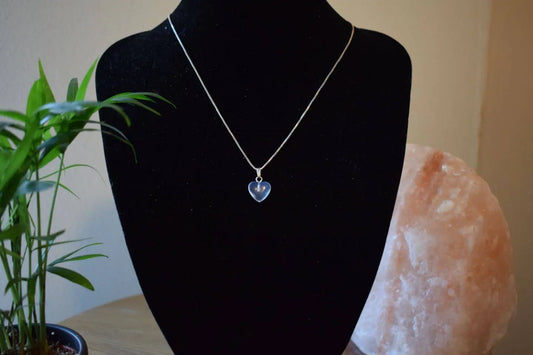 Opaliet hart hanger 12 mm