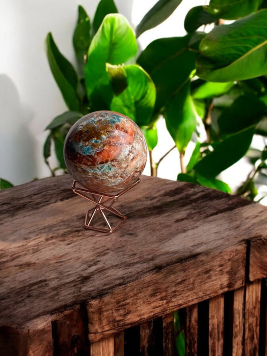 Zonnesteen met blauwe apetiet bol