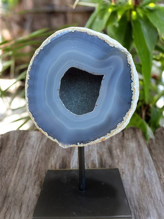 Agaat Drusy Kristallen op Standaard van A-kwaliteit - Balans, Stabiliteit en Sereniteit