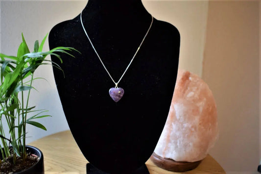 Amethist hart hanger 20 mm