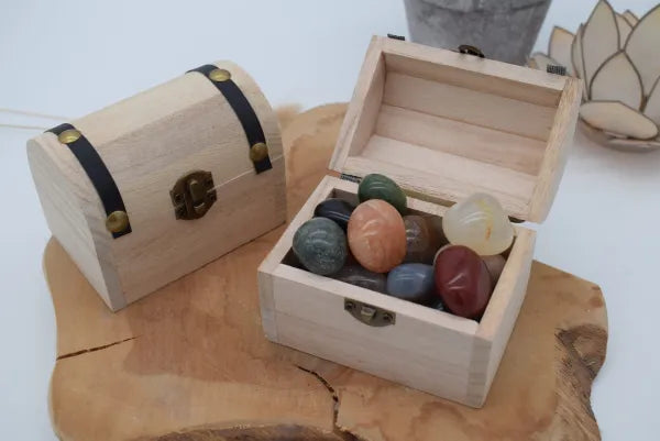 Schatkistje met trommelstenen mix (a kwaliteit)
