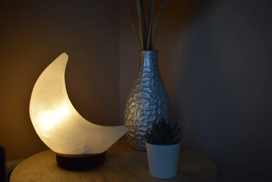 Himalaya zoutlamp maan (wit)