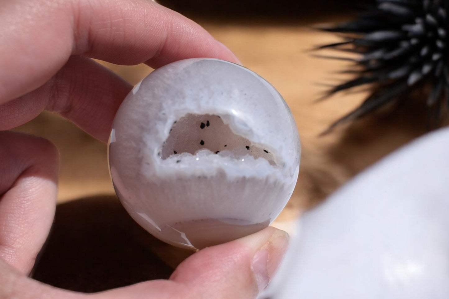 Agaat drusy geode bol