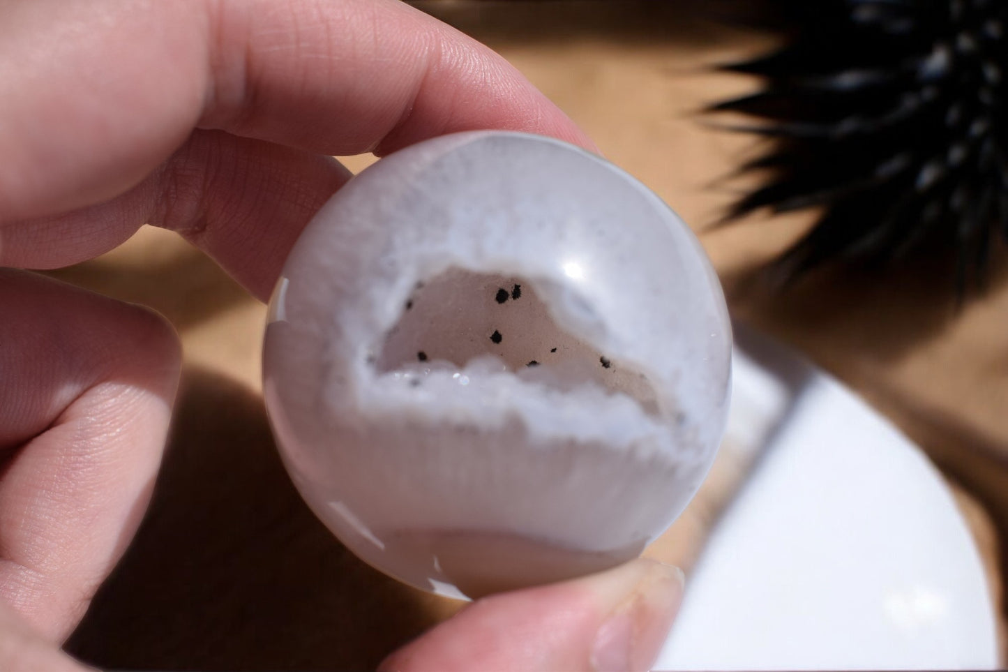 Agaat drusy geode bol