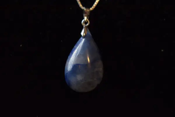 Blauwe kwarts druppel hanger
