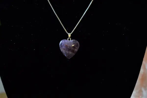 Amethist hart hanger 20 mm